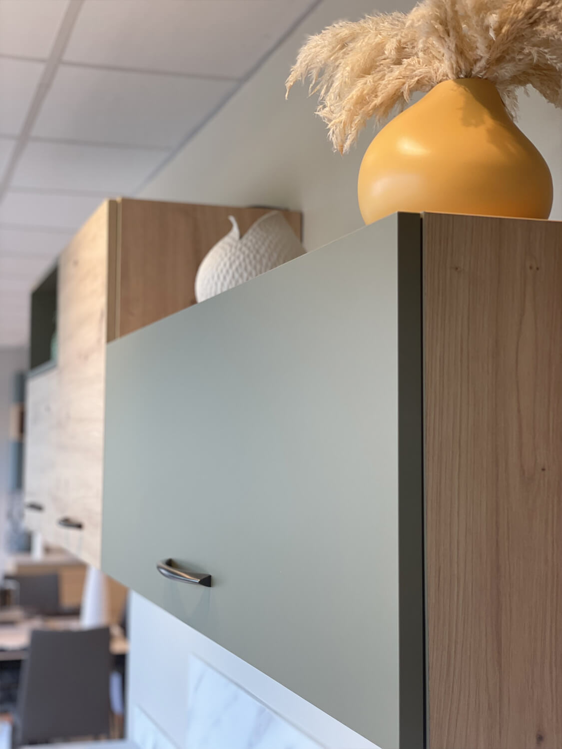 cuisine-style-naturel-canopee-rangemant-laque-verte-vazard-home-cuisines-le-neubourg-eure